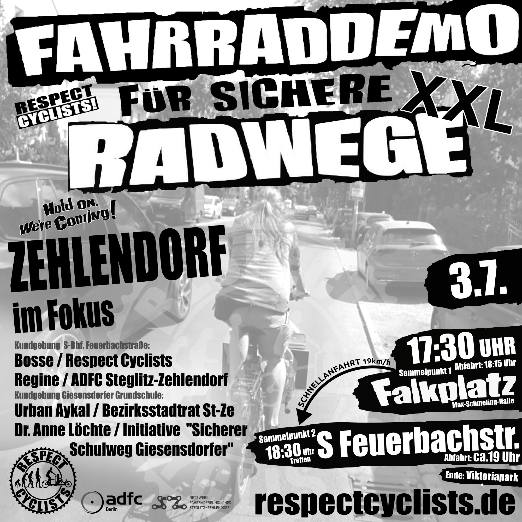 Respect Cyclists Fahrraddemo 3. Juli 2024